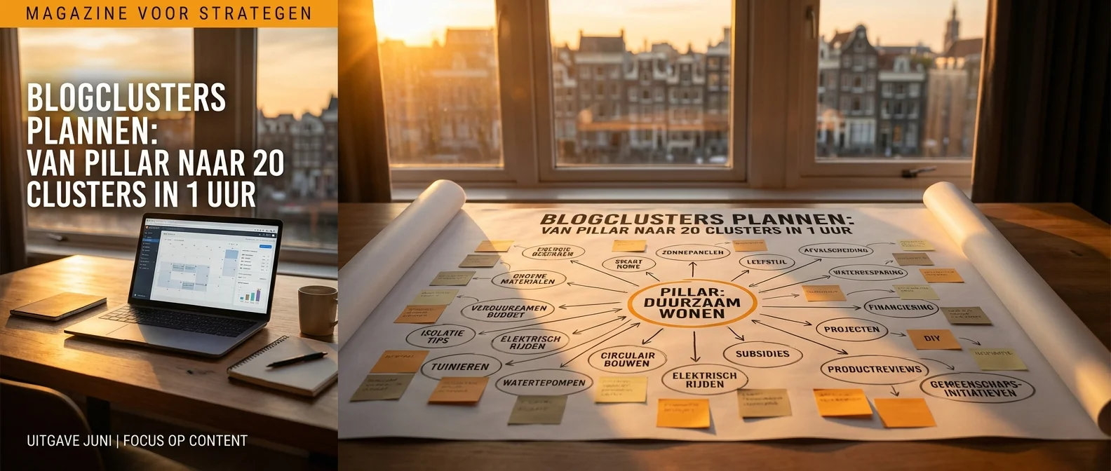 Blogclusters plannen: van pillar naar 20 clusters in 1 uur