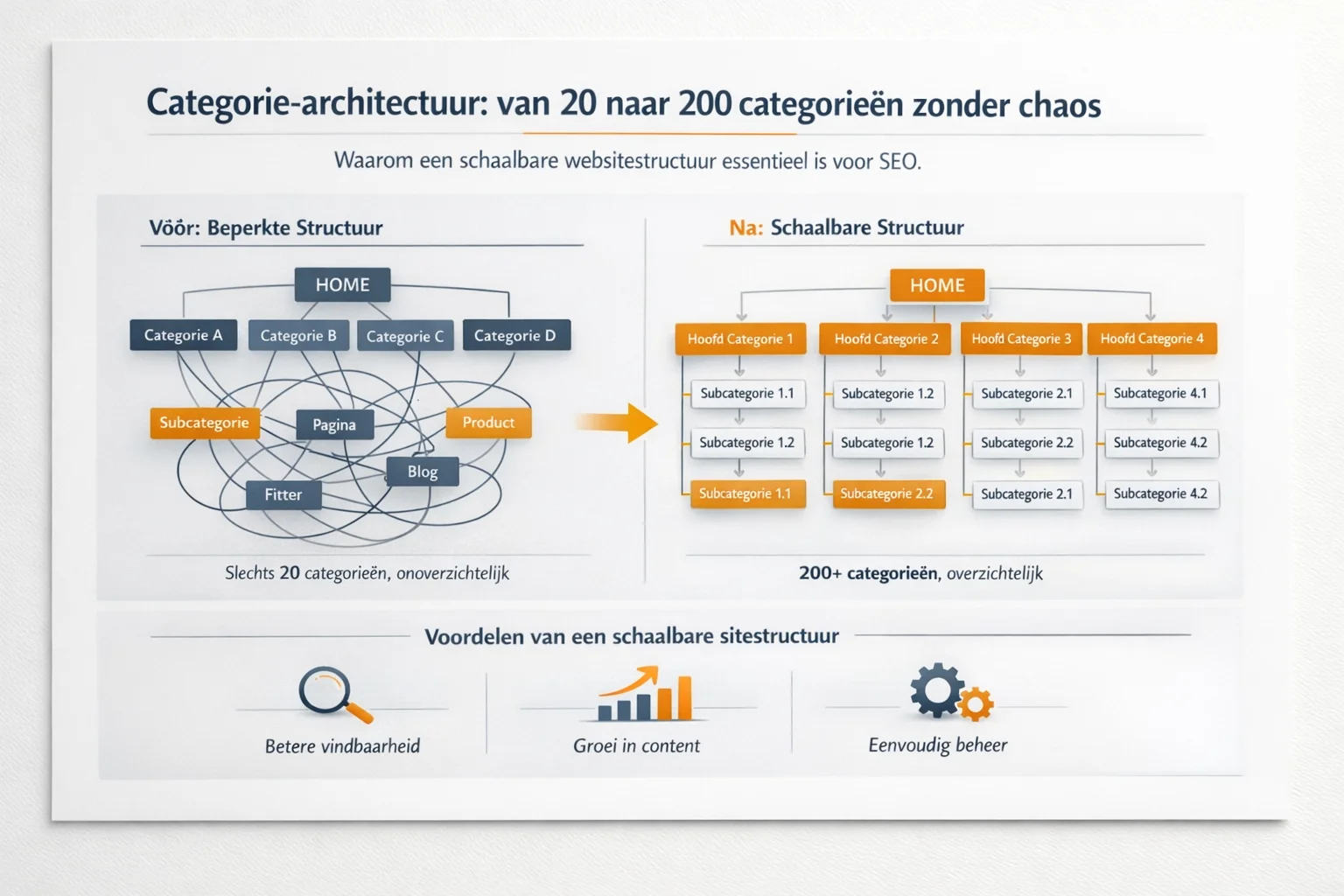 Categorie-architectuur: van 20 naar 200 categorie&euml;n zonder chaos