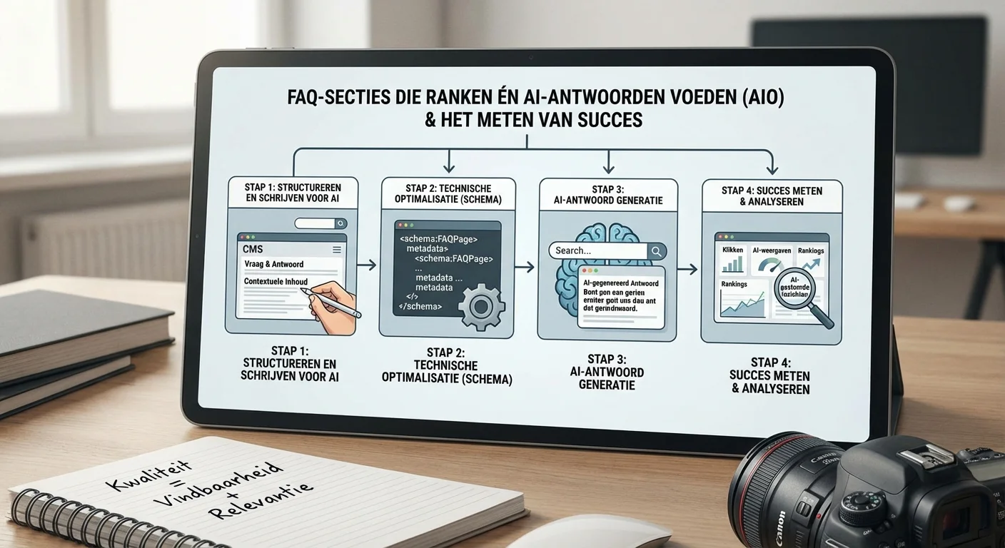 FAQ-secties die ranken &eacute;n AI-antwoorden voeden (AIO)