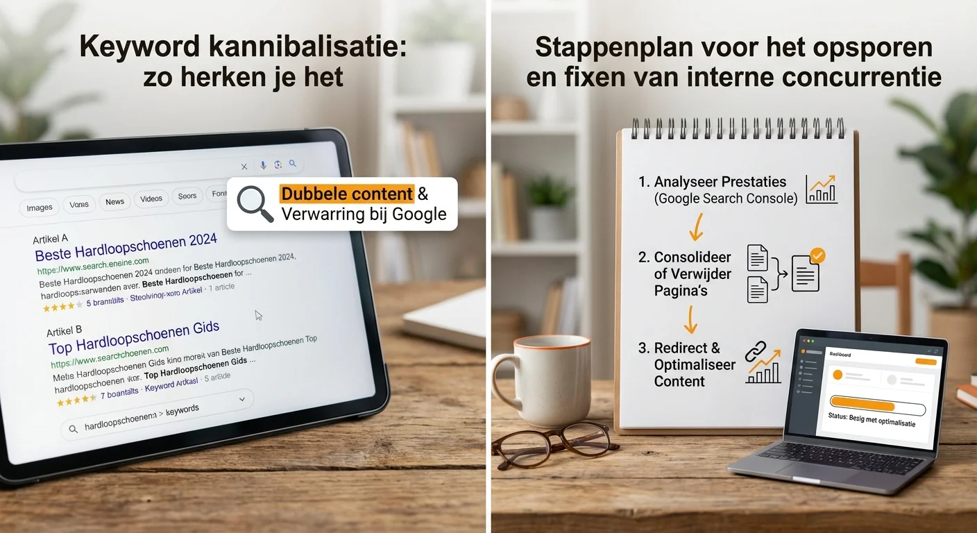 Keyword cannibalization: zo herken en fix je het at stappenplan voor het opsporen van interne concurrentie