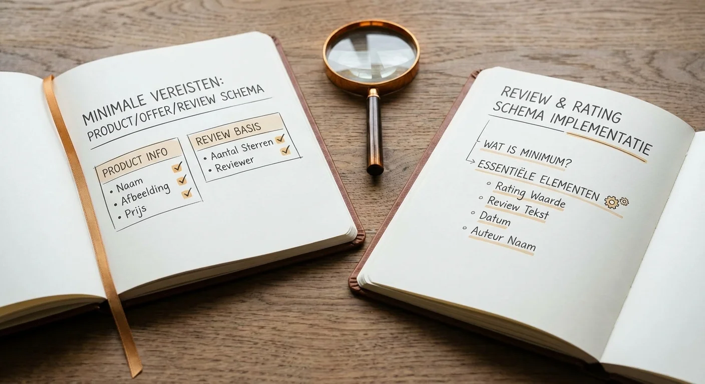 Comparative view, side-by-side layout van Schema voor producten (Product/Offer/Review): wat is minimum? bij de implementatie van review en rating schema: de minimale vereisten