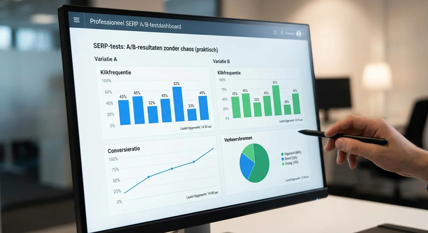 Dashboard voor SERP testing: A/B zonder chaos (praktisch) met duidelijke grafieken