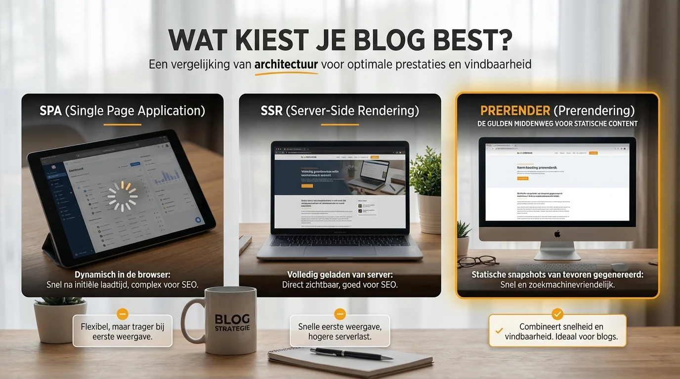 SPA vs SSR vs Prerender: wat kiest je blog best?