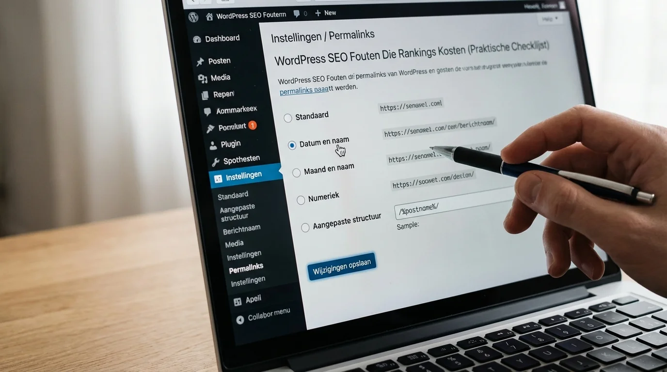 WordPress SEO Fouten Die Rankings Kosten (Praktische Checklijst) bij het instellen van de permalink structuur in het dashboard